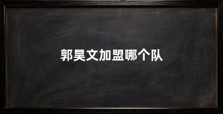 郭昊文加盟哪个队