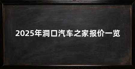 2025年洞口汽车之家报价一览