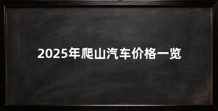 2025年爬山汽车价格一览