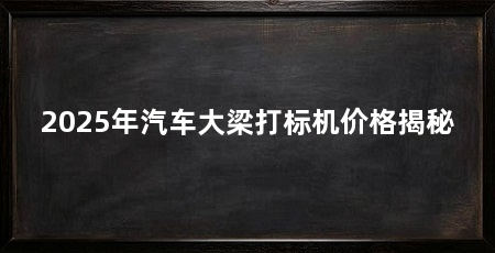 2025年汽车大梁打标机价格揭秘