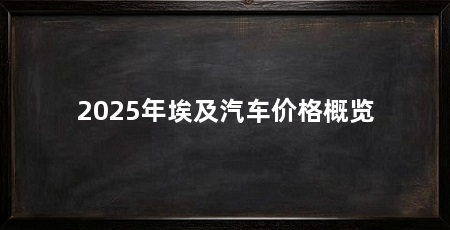 2025年埃及汽车价格概览