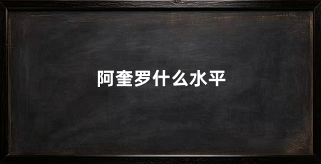 阿奎罗什么水平
