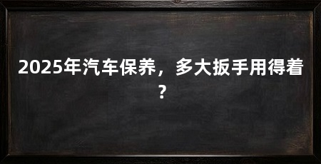 2025年汽车保养，多大扳手用得着？