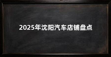 2025年沈阳汽车店铺盘点