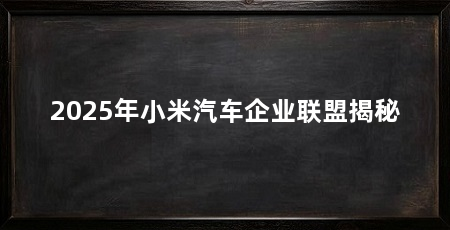 2025年小米汽车企业联盟揭秘