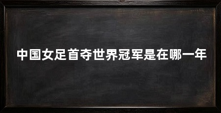 中国女足首夺世界冠军是在哪一年