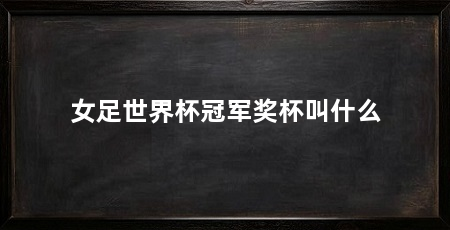 女足世界杯冠军奖杯叫什么