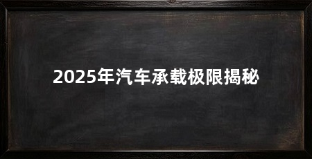 2025年汽车承载极限揭秘