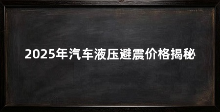 2025年汽车液压避震价格揭秘