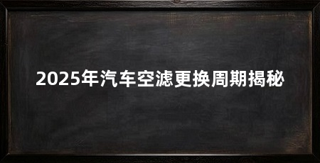 2025年汽车空滤更换周期揭秘