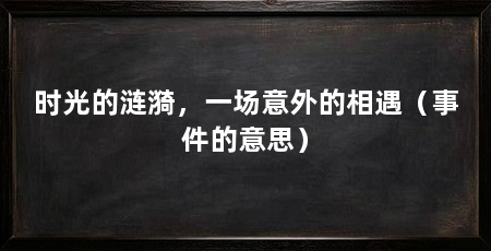 时光的涟漪,一场意外的相遇(事件的意思)
