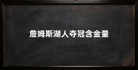 詹姆斯湖人夺冠含金量