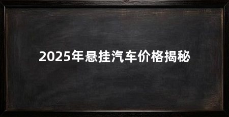 2025年悬挂汽车价格揭秘
