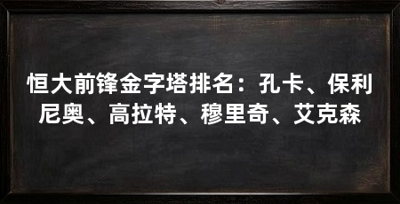 恒大前锋金字塔排名:孔卡、保利尼奥、高拉特、穆里奇、艾克森