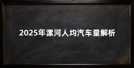 2025年漯河人均汽车量解析