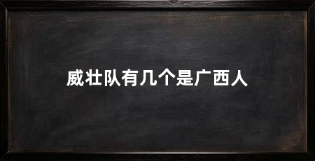 威壮队有几个是广西人