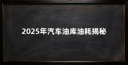 2025年汽车油库油耗揭秘