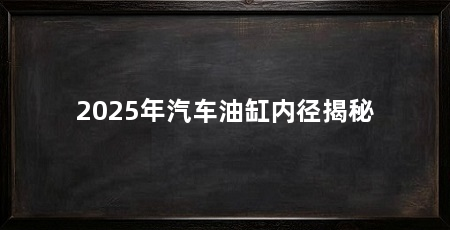 2025年汽车油缸内径揭秘