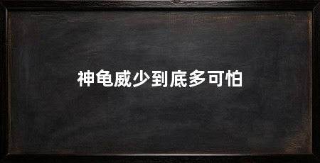 神龟威少到底多可怕