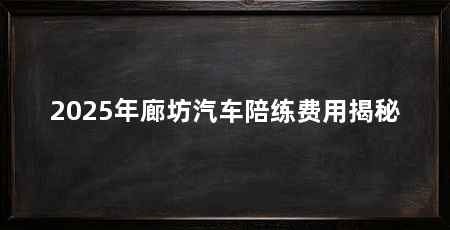 2025年廊坊汽车陪练费用揭秘