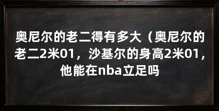 奥尼尔的老二得有多大(奥尼尔的老二2米01,沙基尔的身高2米01,他能在nba立足吗