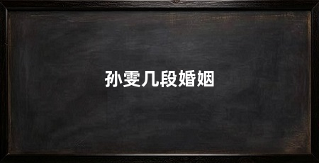 孙雯几段婚姻