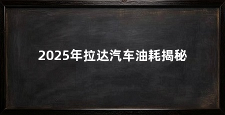 2025年拉达汽车油耗揭秘
