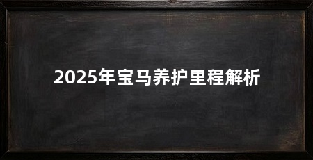 2025年宝马养护里程解析