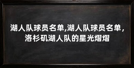 湖人队球员名单,湖人队球员名单,洛杉矶湖人队的星光熠熠
