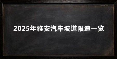 2025年雅安汽车坡道限速一览