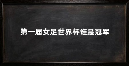 第一届女足世界杯谁是冠军