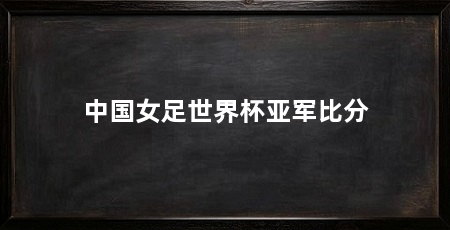 中国女足世界杯亚军比分