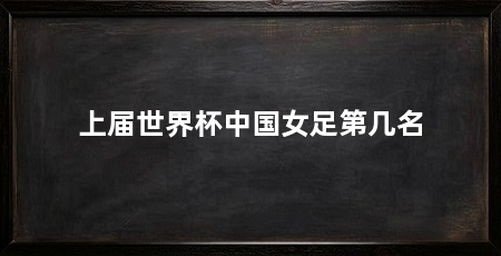 上届世界杯中国女足第几名