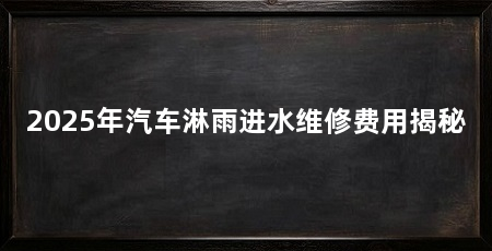 2025年汽车淋雨进水维修费用揭秘