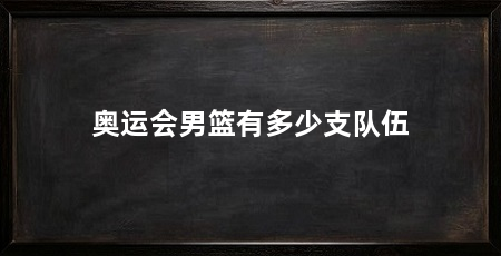 奥运会男篮有多少支队伍