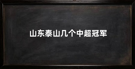 山东泰山几个中超冠军
