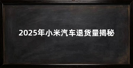 2025年小米汽车退货量揭秘