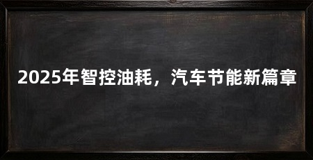 2025年智控油耗,汽车节能新篇章