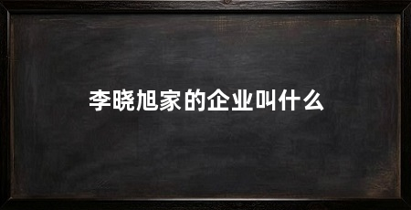 李晓旭家的企业叫什么