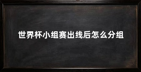 世界杯小组赛出线后怎么分组