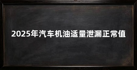 2025年汽车机油适量泄漏正常值