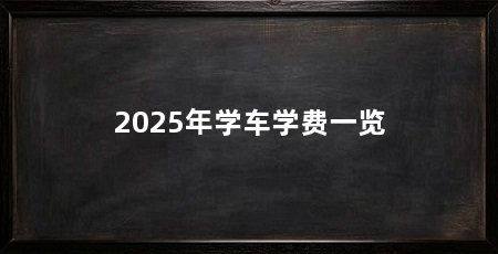 2025年学车学费一览