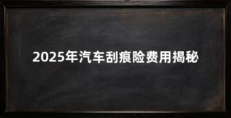 2025年汽车刮痕险费用揭秘