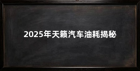 2025年天籁汽车油耗揭秘