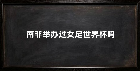 南非举办过女足世界杯吗