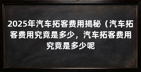 2025年汽车拓客费用揭秘（汽车拓客费用究竟是多少，汽车拓客费用究竟是多少呢
