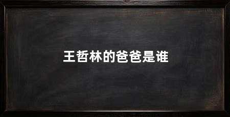 王哲林的爸爸是谁
