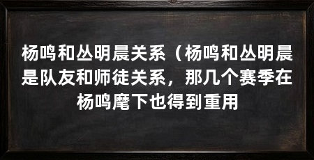 杨鸣和丛明晨关系（杨鸣和丛明晨是队友和师徒关系，那几个赛季在杨鸣麾下也得到重用