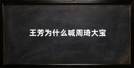 王芳为什么喊周琦大宝