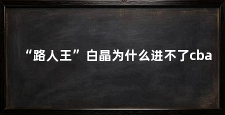 “路人王”白晶为什么进不了cba